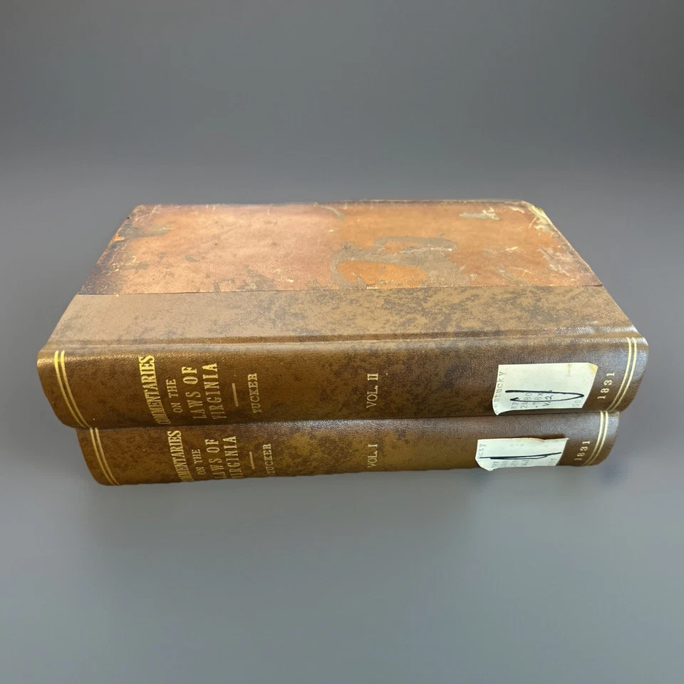 1831 Winchester VIRGINIA Law School Commentaries, TUCKER 2 Vs Set - Image 2 of 4