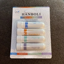 Hanboli 4 pcs Nasal Stick Boosts Focus +Enhances Breathing - New!