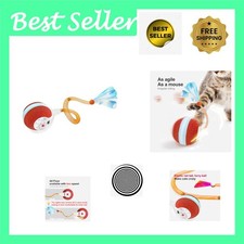 Interactive Rechargeable Cat Ball - Motion Activated with Elastic Tail, Orange