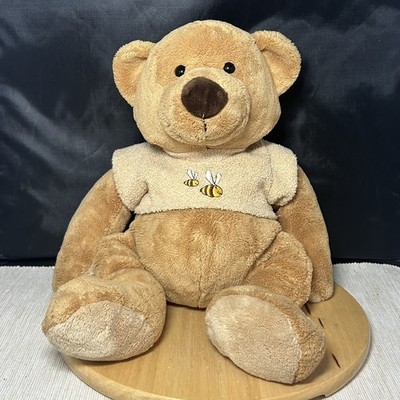 Anna Club Plüschtier weiches Kuscheltier Teddybär Bienen auf Pullover Leder Etikett Linie 13 Zoll 
