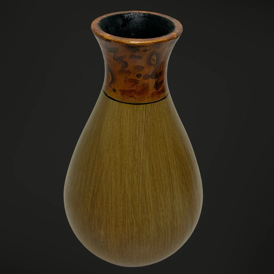 Juego de 3 jarrones de madera pintados decorativos Hosley Elegant Expressions Foto 3 de 4