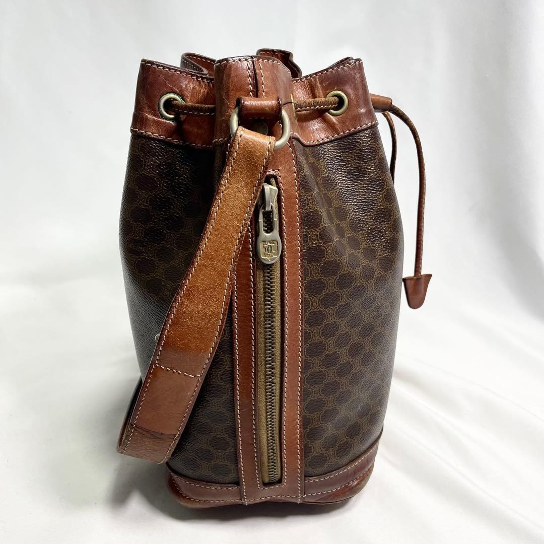 CELINE Macadam Triomphe Shoulder Bag Leather Draw… - image 7