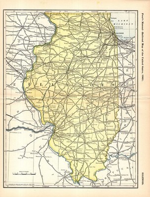 Antike Illinois Eisenbahnkarte Pennsylvania L & N Illinois Central 2688 von 1901