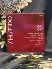 Shiseido Sheer And Perfect Compact Refill, D30 VERY RICH BROWN GLO.11367, .35oz.