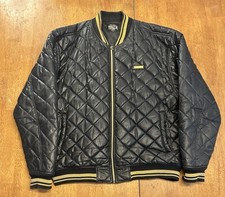 South Pole Quilted Jacket Large Gold Puffer Flight Bomber Streetwear Y2K VTG