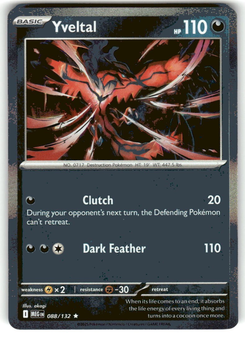 Yveltal 088/132 Me01: Mega Evolution Reverse Holo NM