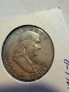 Vintage 1961 Ben Franklin Half Silver Dollar