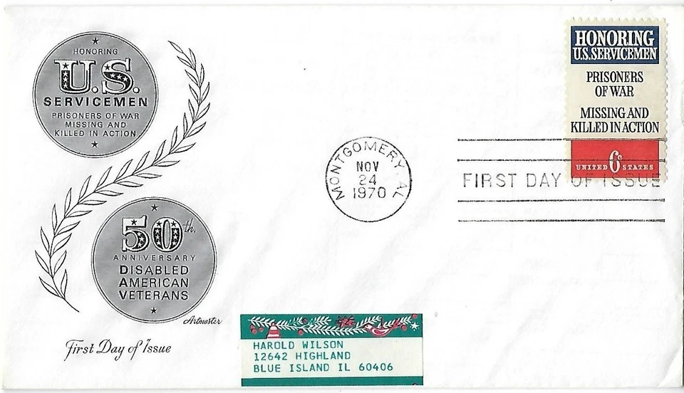 4 '70 FDCs Honoring Servicemen, POWs on Fleetwood Artmaster SC#1421 1422 - Image 4 of 4