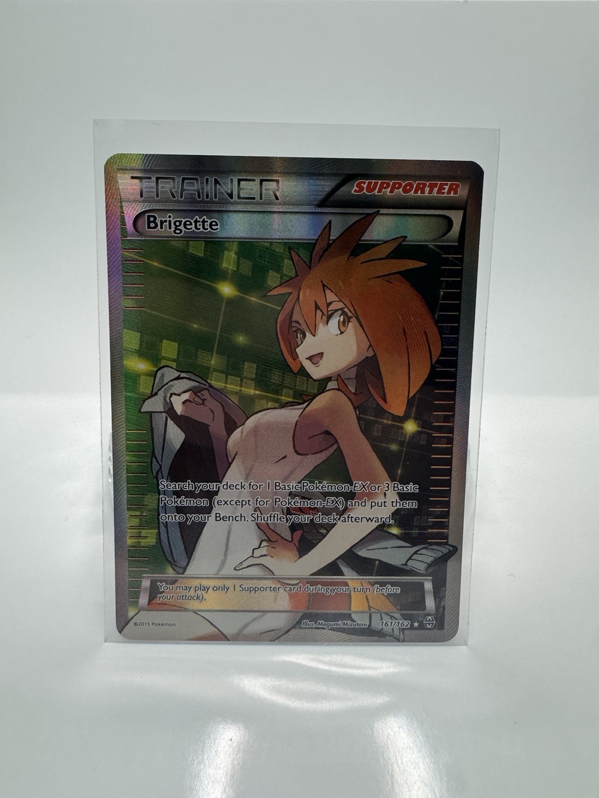 2015 Pokémon TCG Brigette Holo Full Art Ultra Rare Card Breakthrough 161/162 NM
