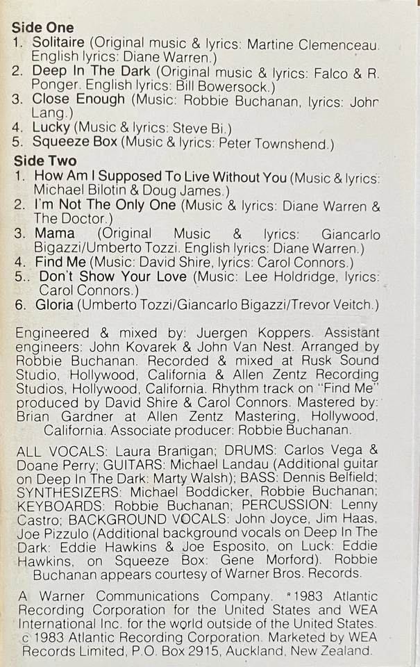 Laura Branigan - Branigan 2 New Zealand Cassette - Image 2 of 4