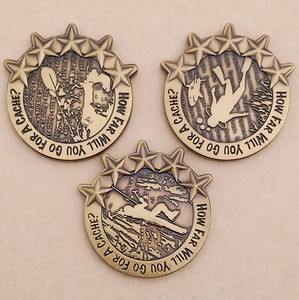 5 Star Cache Geocoin Set - Climbing, Kayaking & SCUBA - Activated & Adoptable