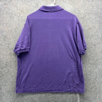 Lacoste Polo Shirt Mens XXL Purple Pique Knit Croc Logo Short