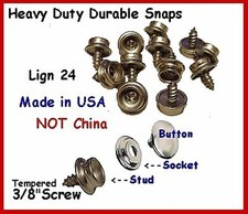 40 - 5/8" Screw Studs Lign 24 NICKEL Snaps Only NO Tools