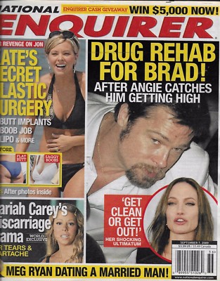 National Enquirer Magazine Angelina Jolie Brad Pitt Mariah Carey Channing Tatum.