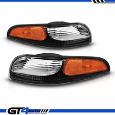 For 1997-2004 97-04 Chevy Corvette Black Corner Bumper Signal Parking Lights L+R