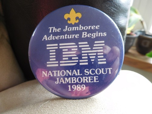 EG SCOUT BSA 1989 JAMBOREE IBM PINBACK BUTTON PIN IBM EXHIBIT SOUVENIR JAMBO !!! - Picture 4 of 4