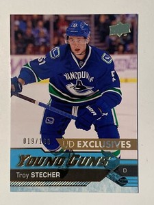 2016-17 UD Young Guns Exclusives TROY STECHER 019/100 Rookie Oilers Card# 475