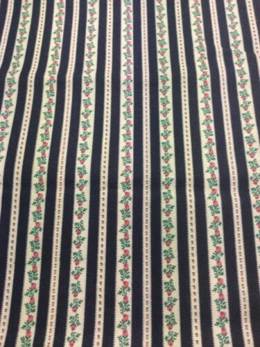 Vintage 1990 Stoff Traditions gestreift Blumen Çotton Fabric 72×43