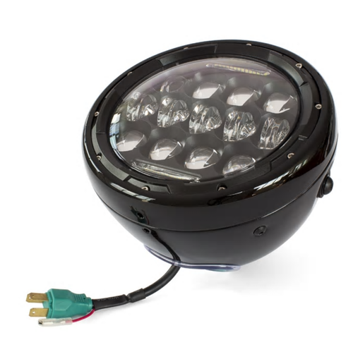 7" LED retro headlight daymaker bracket 54/55/56/57mm cafe racer bobber custom - Picture 4 of 10