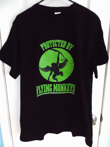 Wizard of Oz NEU Protected By Flying Monkey Herren T-Shirt schwarz 2 XL Baumwolle - Bild 2 von 5