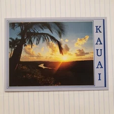 Kauai Hawaii Postcard Wailua River Vintage 1985 Photo Souvenir Island Sunset 