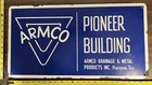 Vintage Porcelain Industrial Sign - Armco Drainage & Metal Prod Inc Houston TX