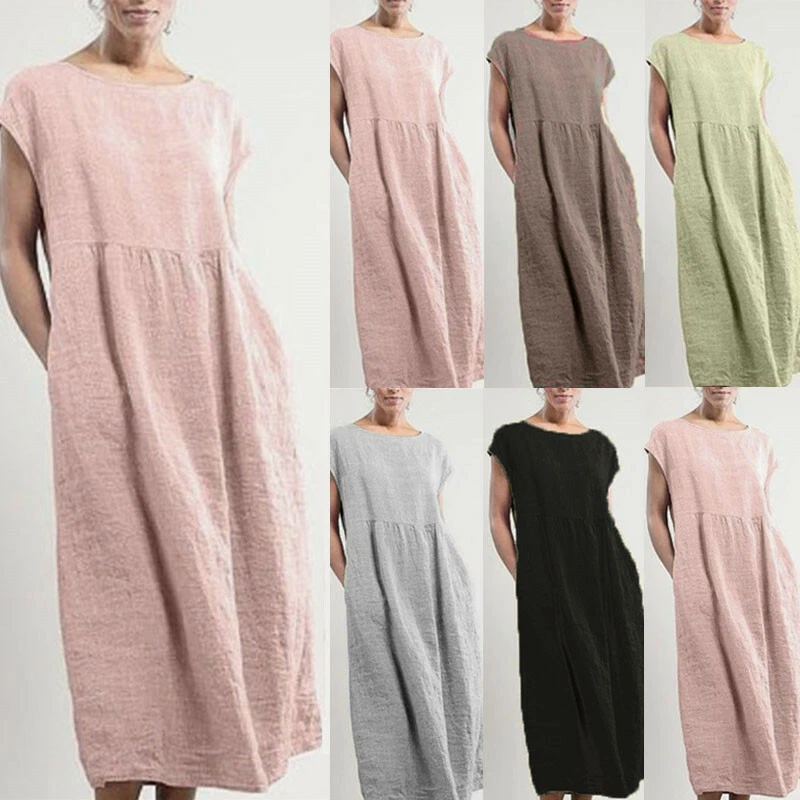 ladies linen dresses