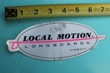 LOCAL MOTION Longboards Neon Hawaii Surfboards Clear Vintage Surfing STICKER