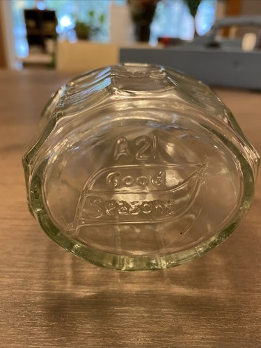 VINTAGE GOOD SEASONS DRESSINGS BOTTLE/CARAFE WITH LINES DESIGN SNAP LID - Picture 4 of 6