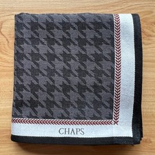 HANDKERCHIEF MEN'S VINTAGE ART BLACK HOUNDSTOOTH POCKET SQUARE COTTON 18" B0476