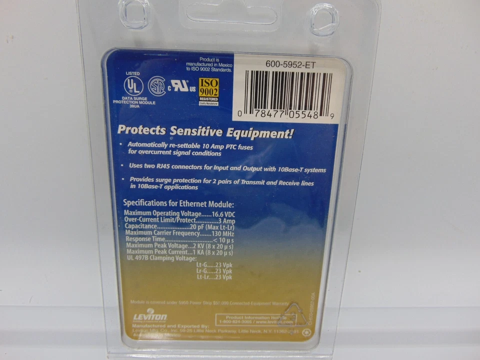 Leviton Prograde Computer Plug in Ethernet Module Cat No. 5952 New for 5950 Surg - Image 4 of 4