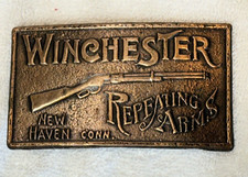 Vintage Winchester Repeating Arms Red Brass Copper-look Belt Buckle