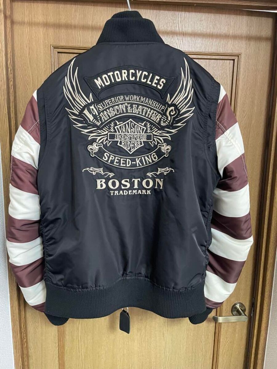 Vanson MA-1 Jacket Size L Black From Japan | eBay Vanson MA-1 Jacket Size L Black From Japan | eBay