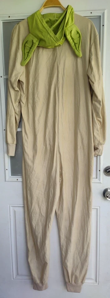 STAR WARS YODA Hombres Pequeño/Mediano Beige Una Pieza Disfraz Con Capucha Body Traje NUEVO Foto 3 de 4