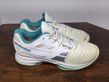 Babolat SFX Team All Court Tennis Shoes Women's 9.5 White w/ Turquoise 149 MSRP