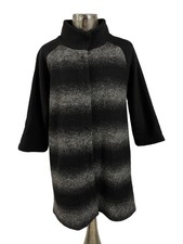 Clements Ribeiro Jacket Size M/l 14 Black Mix Wool Knit Womens Coat Eu42
