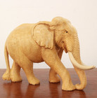 African Elephant Statue Wooden Tusker Sculpture Home Garden Office Decor Gift