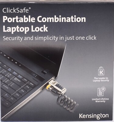 Kensington ClickSafe Combination Laptop Security Lock Steel Cable K64697US 6'