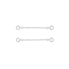 2 Sterling Silver Double Spring Ring Connector Extender Safety Chain 1.5" #51609