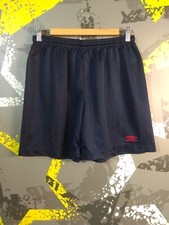 Umbro Vintage Football Soccer Monogram Shorts Blue Polyester Men Size L ig93