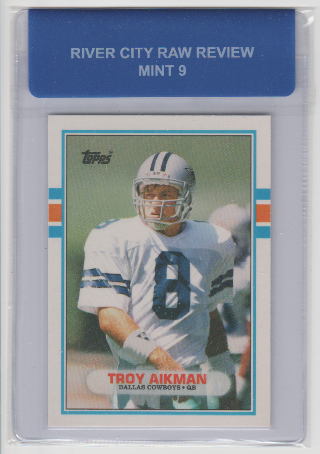 1989 TOPPS TRADED #70T TROY AIKMAN ROOKIE CARD DALLAS COWBOYS RAW REVIEW MINT 9 