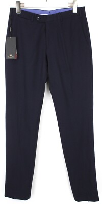 Massimo Dutti Super 120's Wool Hose Herren US 30 Slim Fit Dunkelblau