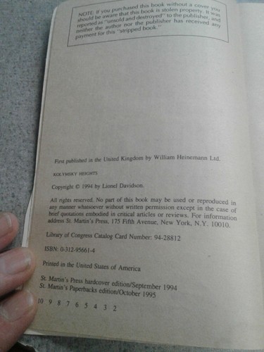 Kolymsky Heights by Lionel Davidson (1995, Paperback) - Picture 7 of 8