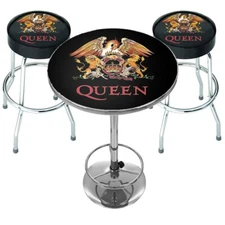 Queen 'Classic Crest' Bar Set - Table and 2 Bar Stools - NEW OFFICIAL