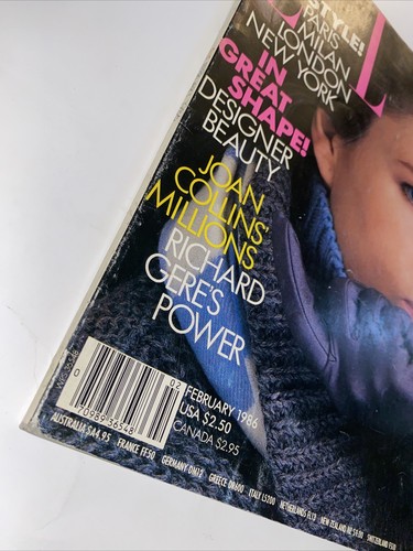 Elle Magazine #6 February 1986 Rosemary McGrotha Joan Collins Richard Gere Rare - Picture 7 of 7