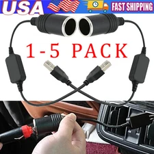 USB To 12V Car Cigarette Lighter Female Socket Converter Adapter Cable Connector