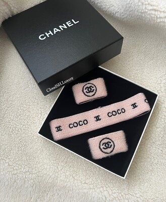 Auth Chanel Sport Line CC Logo Pink Terry Cloth Sweatband  display picture 3