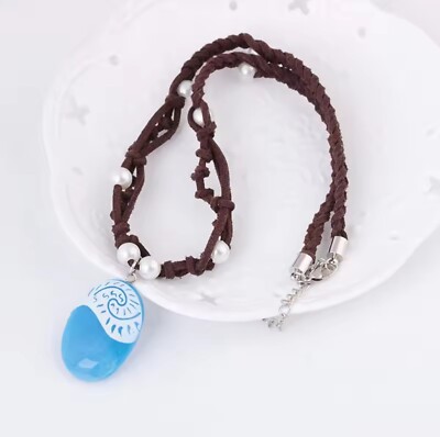 moana necklace pendant blue heart of Te Fiti girls gift costume