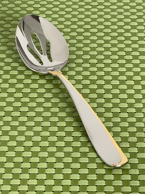 Yamazaki AFFAIR GOLD Stainless Gold Accent Patrick Pierced Serving Spoon 8 1/2 