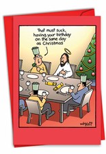 1 Funny Christmas Card with Envelope - Suck 1690